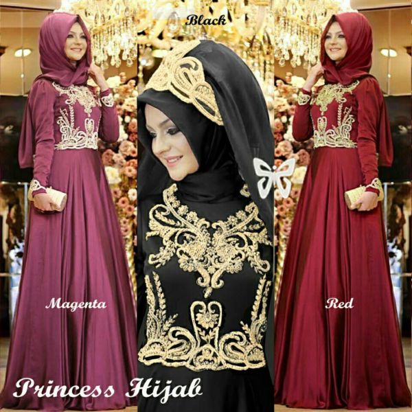 Baju Gamis Long Dress "Maxi Princess Hijab" Cantik Terbaru & Murah
