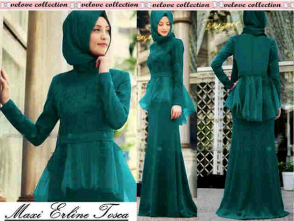 Busana Maxi Dress Set Hijab Muslim Modern Terbaru & Murah