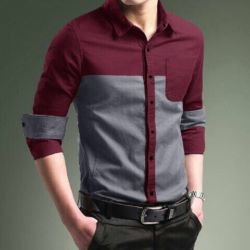 Baju Kemeja Pria Lengan Panjang Model Terbaru Kombinasi