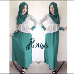 Baju Long Dress Muslim Setelan Hijab Cantik Model Terbaru