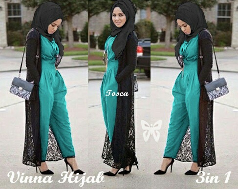 Baju Jumpsuit  Panjang Setelan Hijab Modern  Model Terbaru 