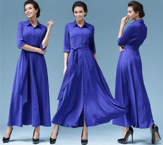 Baju Long Dress Terbaru Modis dan Modern Model Ala Korea Murah