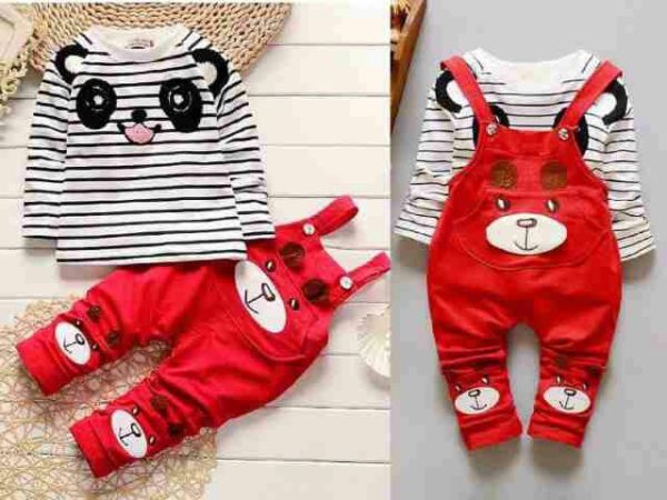 Model Baju Jumpsuit Panda Merah Anak Laki-laki Keren Terbaru