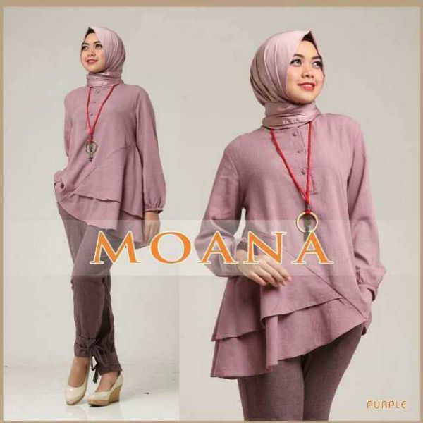 Baju Setelan Fashion Hijab Celana Modis Terbaru 3 in 1 Murah