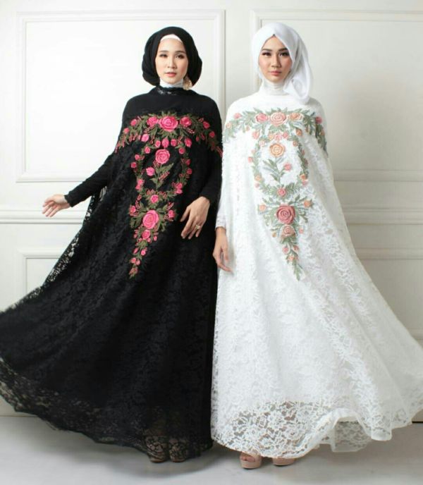 Baju Setelan Kaftan Brukat Fashion Hijab Terbaru Modis Modern