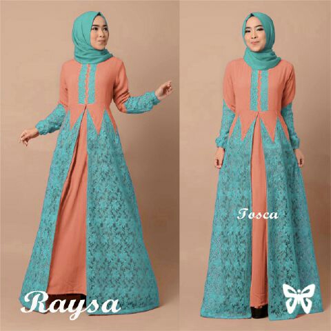 model gamis terbaru long dress muslim cantik kombinasi