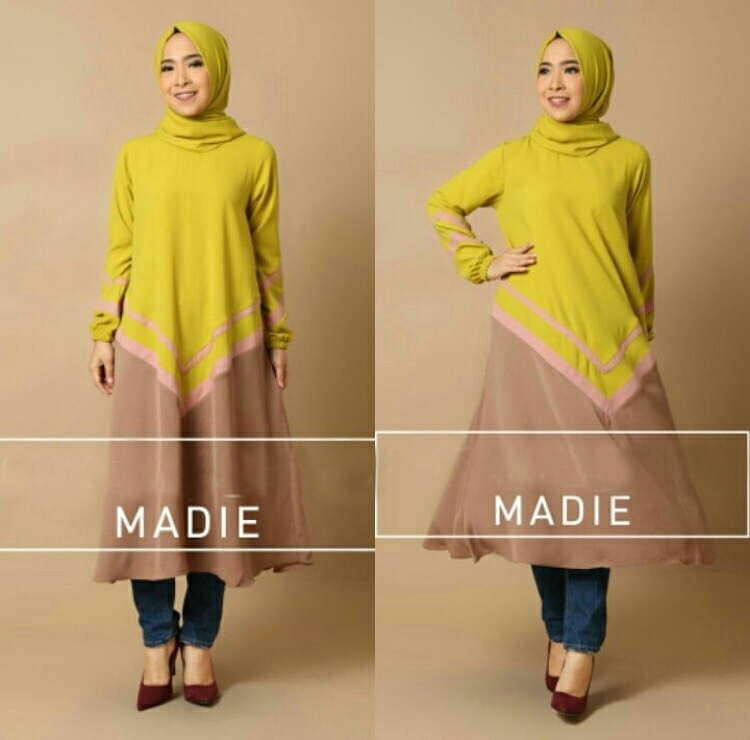 Setelan Baju Tunik Hijab Model Terbaru Modis Cantik Modern 