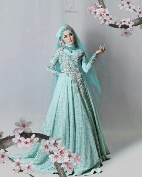 Model Gamis Pesta Terbaru Desain Setelan Hijab Modis Modern