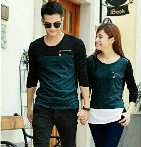  Baju  Kaos  Couple  Lengan Panjang Warna Kombinasi Model  