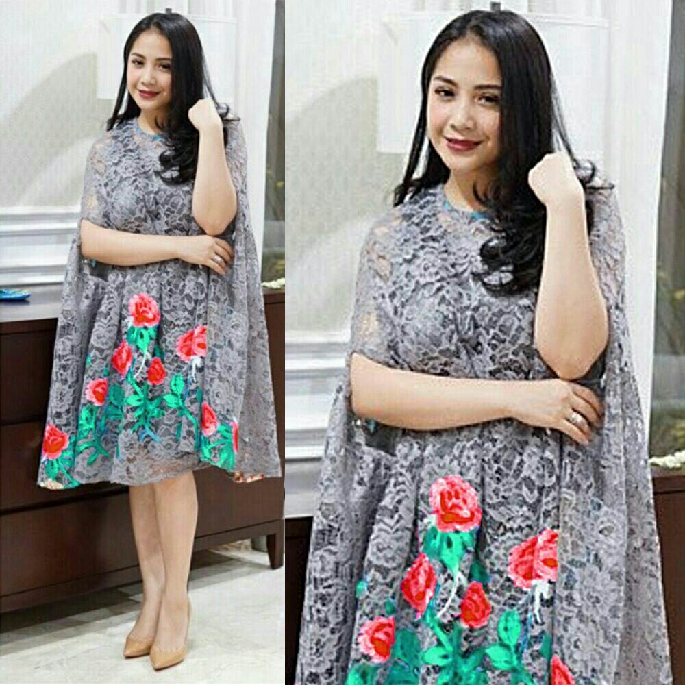  Baju  Dress  Pendek Kaftan Nagita Bahan Brukat Model  Terbaru  RYN Fashion
