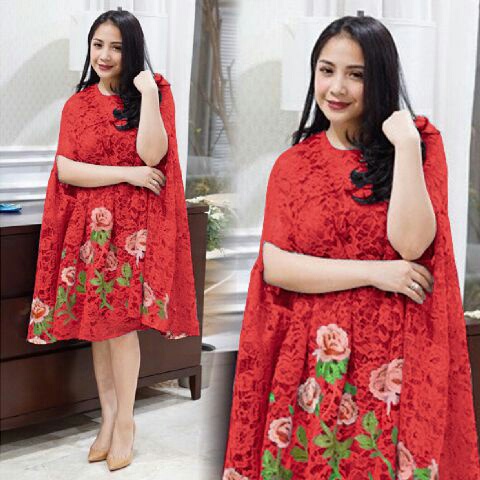  Baju  Dress Pendek Kaftan Nagita  Bahan Brukat Model  Terbaru 