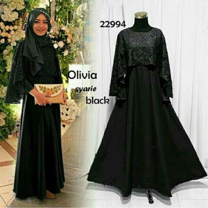Model Baju  Gamis  Long Dress Muslim Cape Brukat Modern 