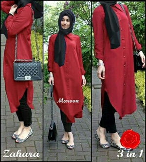 Model Baju Setelan Hijab Celana Tunik Modis Modern Terbaru 