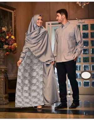  Baju Couple Gamis Syari Kemeja Lengan Panjang Model 