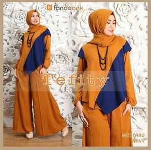 Baju Setelan Hijab Celana Kulot 3 in 1 Murah Model Terbaru