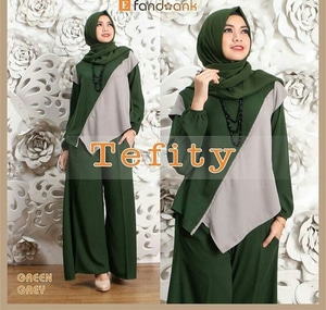 Baju Setelan Hijab Celana Kulot 3 in 1 Murah Model Terbaru 