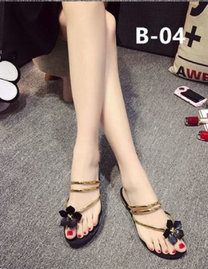 Sandal Teplek Wanita Flat Bunga Modern Model Terbaru