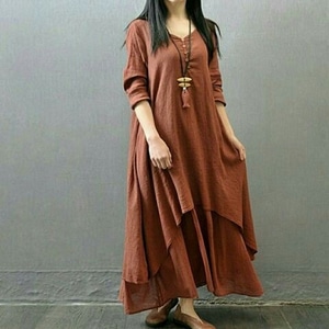 Baju Dress Panjang Long Dress Gamis Susun Polos Modern 
