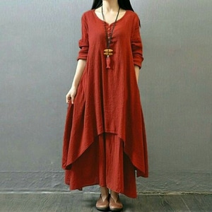 Baju Dress Panjang Long Dress Gamis Susun Polos Modern 