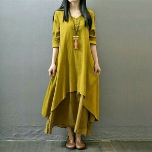  Baju Dress Panjang Long Dress Gamis Susun Polos Modern 