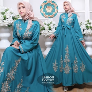  Baju  Maxy Gamis Long  Dress  Muslim Bordir Panjang Model  