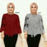 Baju Atasan Wanita Blouse Bordir Lengan Panjang Muslim