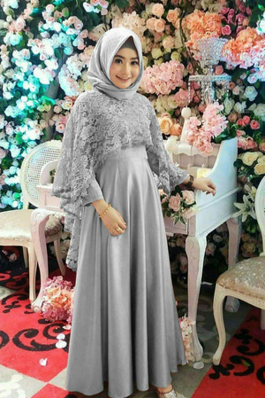  Baju Maxi Long Dress Muslim Gamis Pesta Brukat Modern 