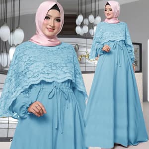  Baju  Gamis Cape  Brukat Long Dress Hijab Model Terbaru 