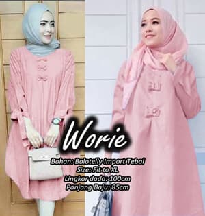  Model  Baju  Tunik Pita Blouse Hijab  Lengan  Panjang RYN 