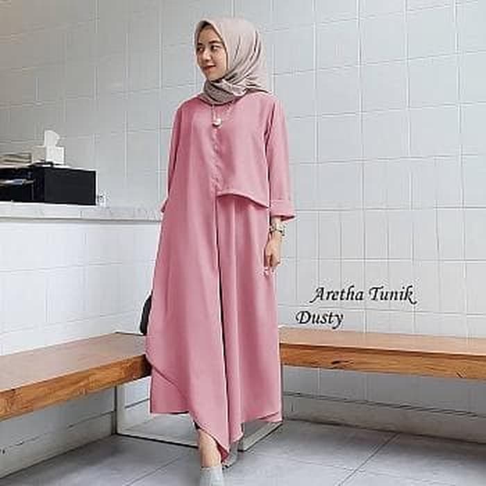  Baju  Dusty  Pink  Cocok  Dengan  Jilbab  Warna  Apa  Voal Motif