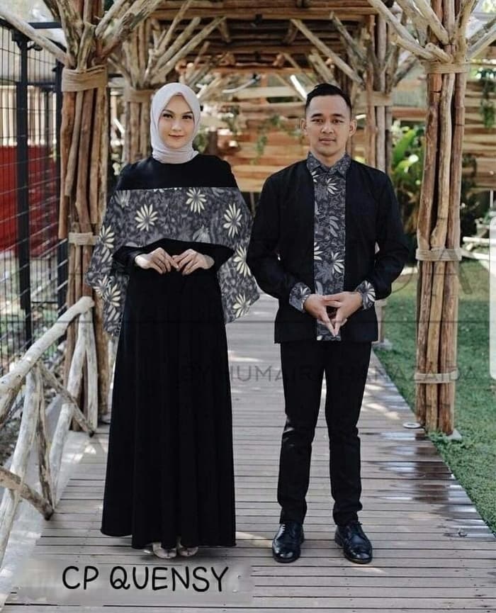 Baju  Couple  Gamis Kemeja  Batik Muslim Lengan Panjang RYN 