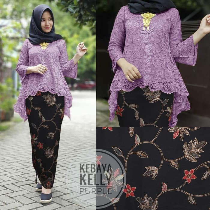 Setelan Baju  Kebaya Brukat dan Rok  Batik Muslim  RYN Fashion