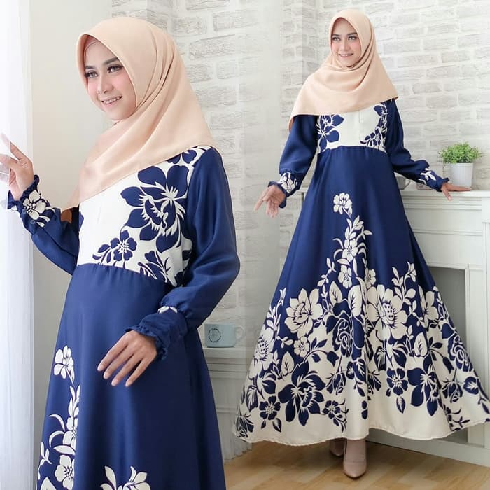  Baju  Gamis  Long Dress Muslim  Motif Modern RYN Fashion