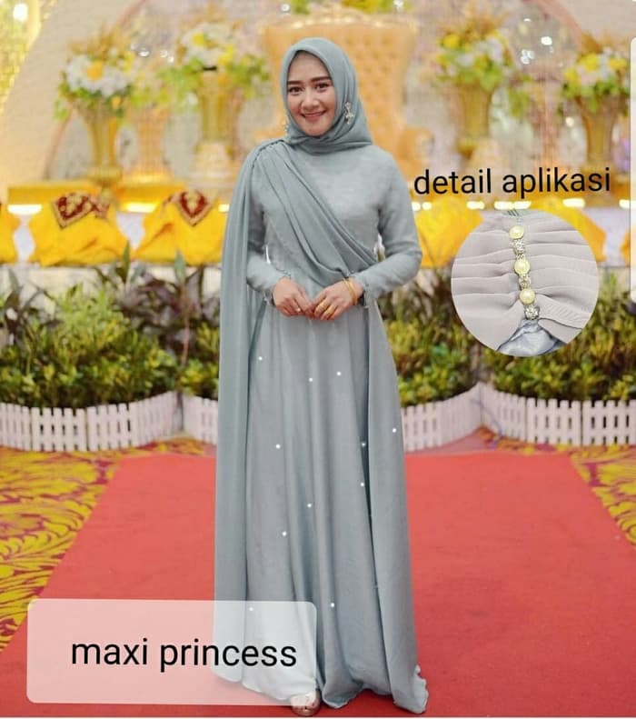  Model  Baju  Gamis Princess Pesta Selendang  Terbaru RYN 