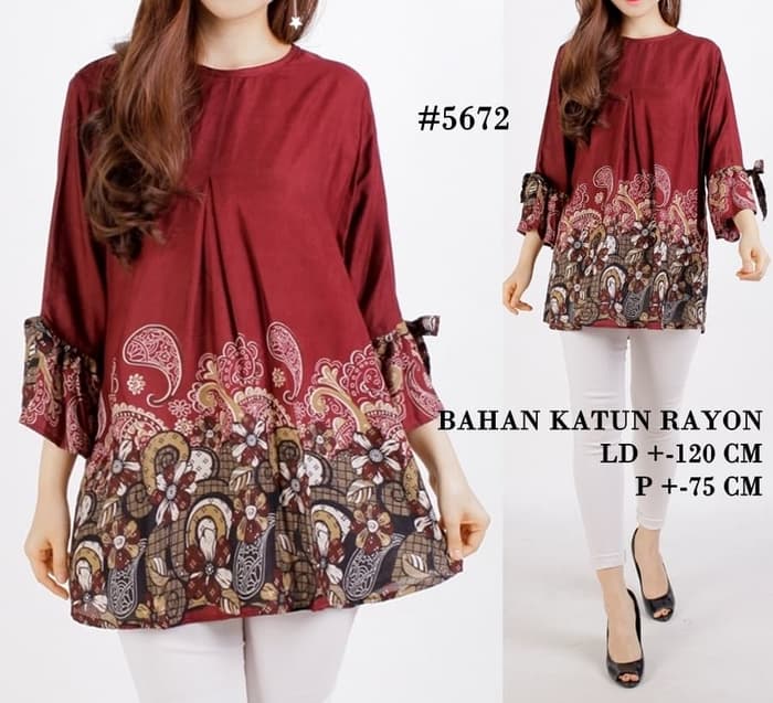  Baju  Atasan Blouse Batik Ukuran  Jumbo  Big Size RYN Fashion