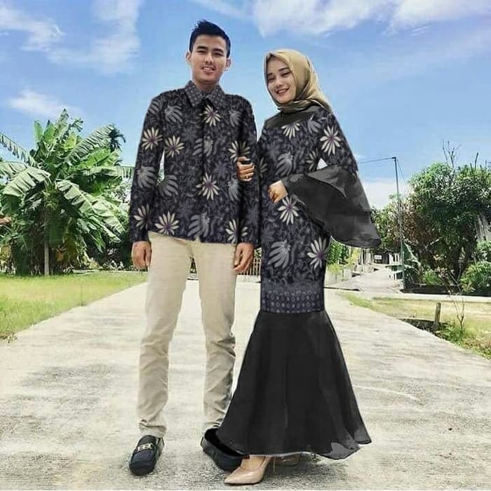  Baju  Couple  Gamis Mermaid Duyung Kemeja  Batik RYN Fashion