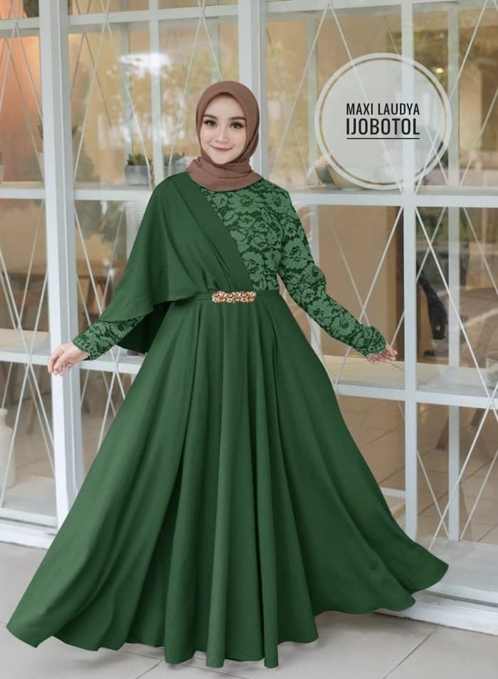 54+ Gaya Terbaru Hijab Warna Hijau, Model Hijab