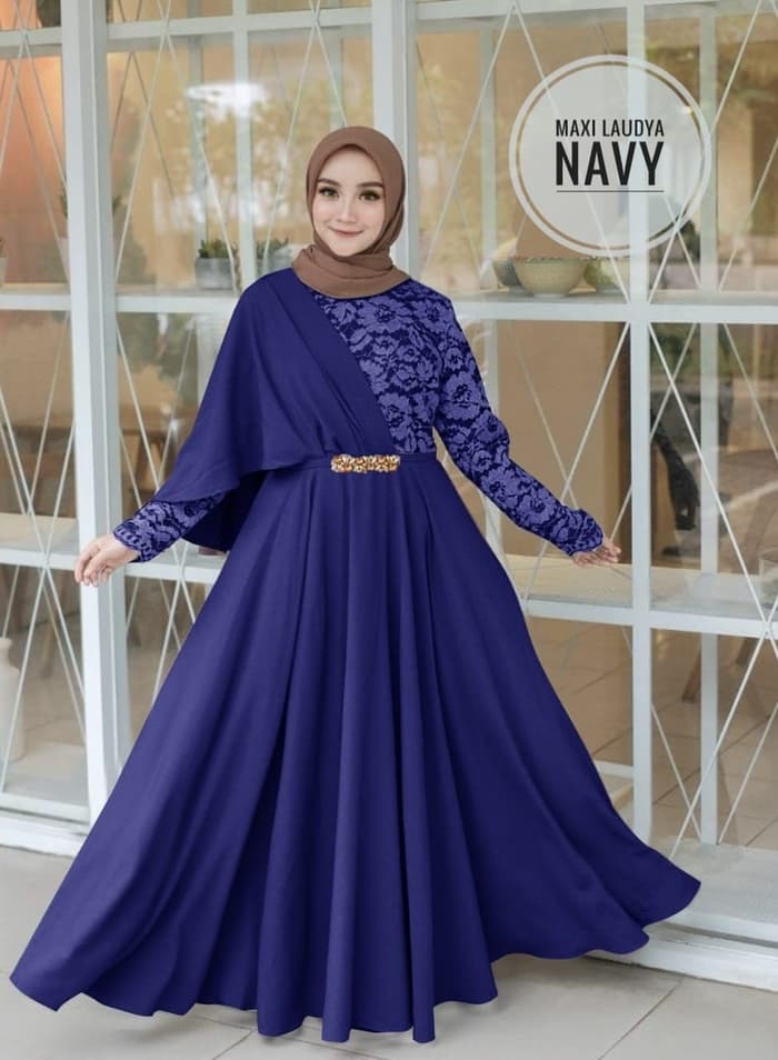  Baju Gamis Long Dress Hijab Model Selendang Pesta RYN 