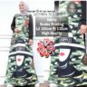 Baju Gamis Long Dress Muslim Motif Army Unik