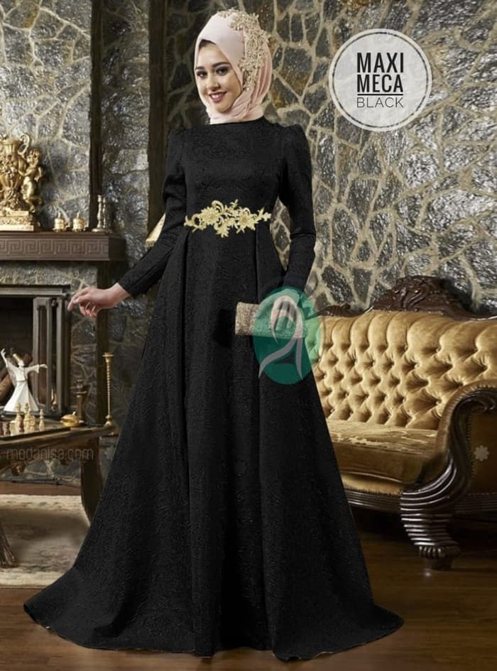 model baju gamis pesta long dress muslim modern ryn fashion