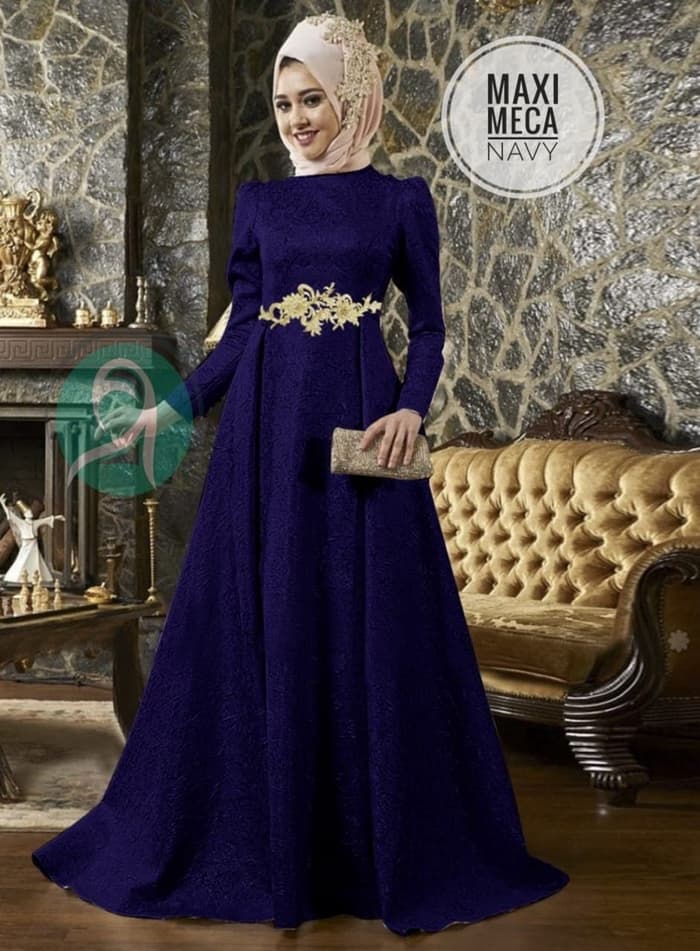Model Baju Gamis Pesta Long Dress Muslim Modern Ryn Fashion