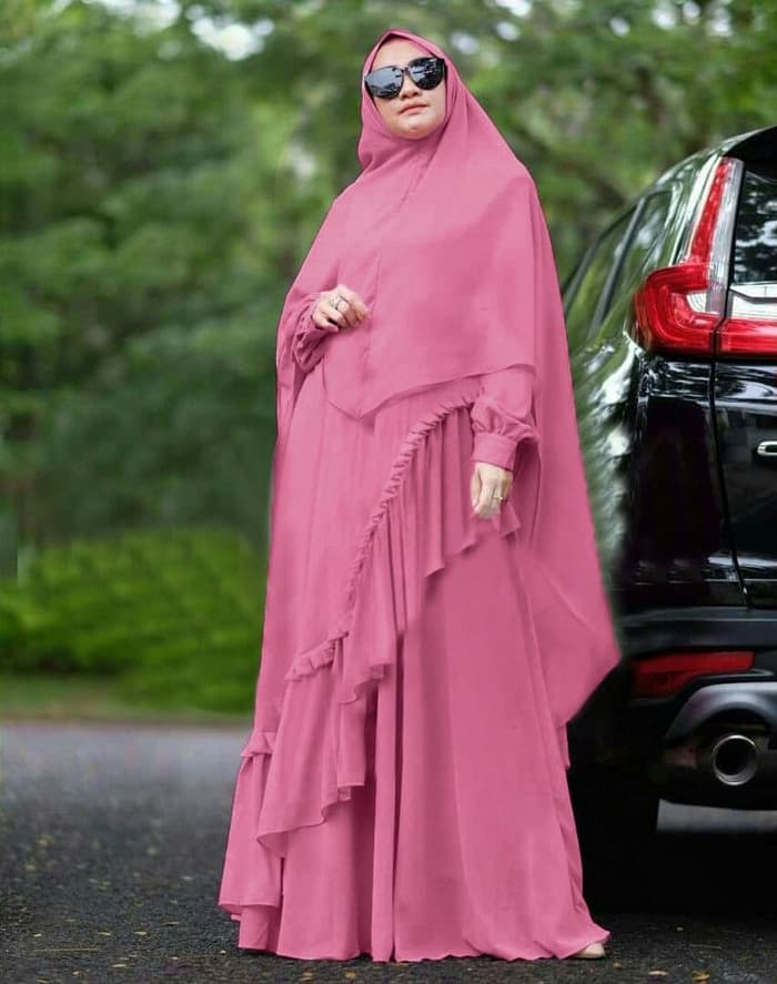 Model Baju Gamis Syari Polos Modern Terbaru | RYN Fashion