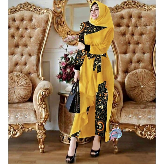 Setelan Baju Long Tunik dan Celana Panjang Batik | RYN Fashion