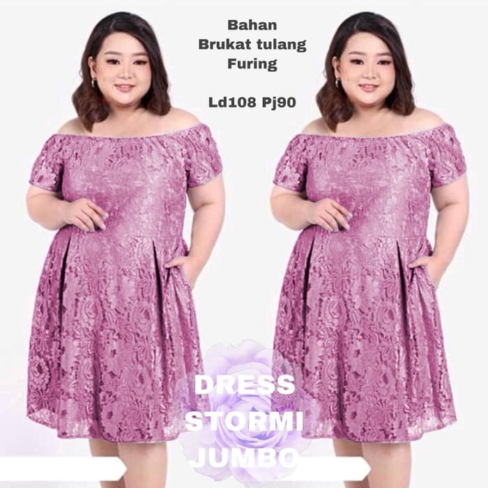  Baju  Mini Dress Brukat Ukuran  Jumbo  Big Size RYN Fashion