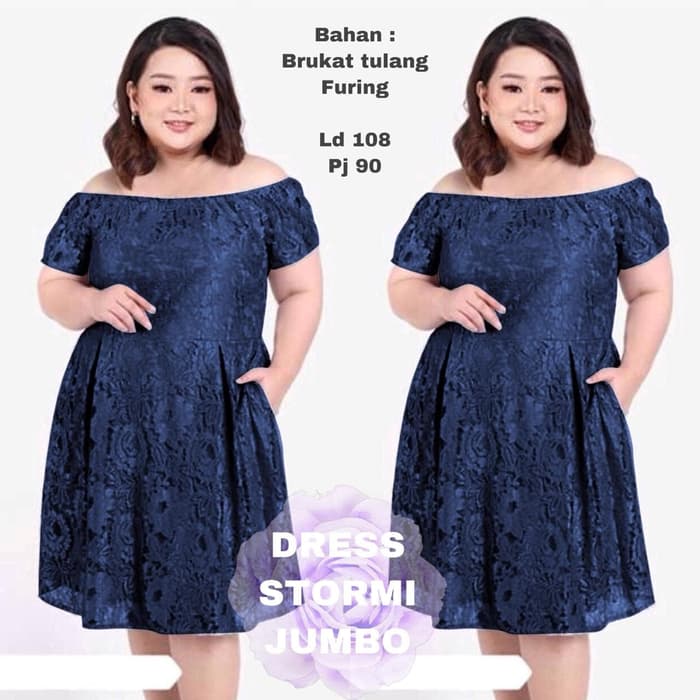 Baju  Mini Dress Brukat Ukuran  Jumbo  Big Size RYN Fashion