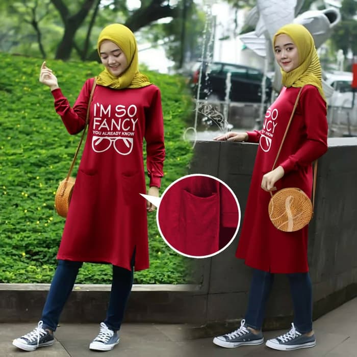 Model Baju Tunik Kaos Muslim Terbaru Masa Kini | RYN Fashion