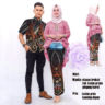Baju Couple Setelan Kebaya Brukat dan Kemeja Batik