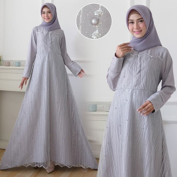  Baju  Gamis Pesta  Long Dress Muslim Model Terbaru  RYN Fashion
