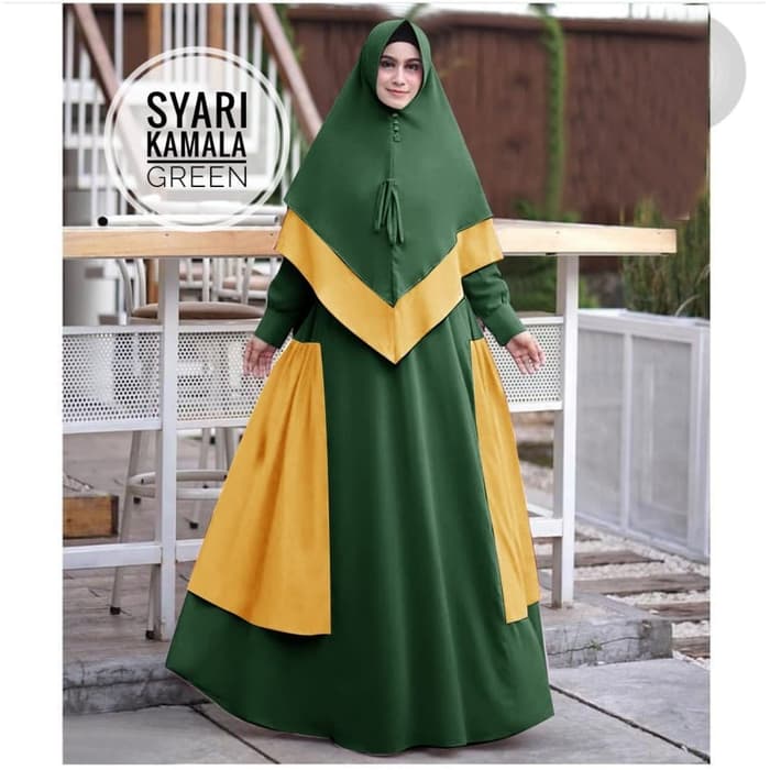 Model Setelan Baju  Gamis Syari Kombinasi  Warna  RYN Fashion