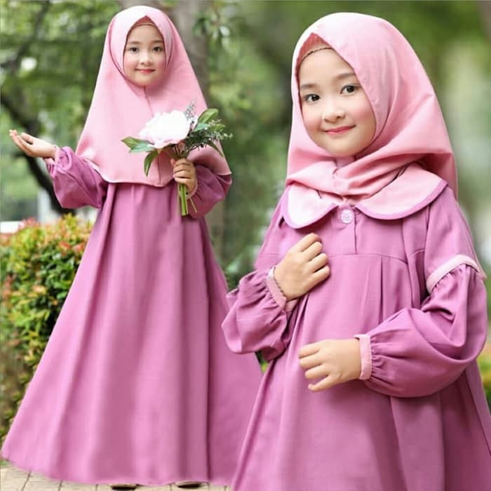 Setelan Baju Gamis dan Jilbab Anak Perempuan Modern | RYN Fashion